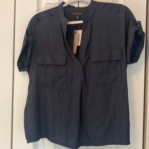 Banana Republic black short sleeve blouse